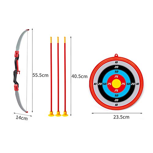 Juego de flechas con arco para niños con objetivos, función de ventosa y flechas de juguete para practicar deportes al aire libre para niños mayores de 3 años de edad