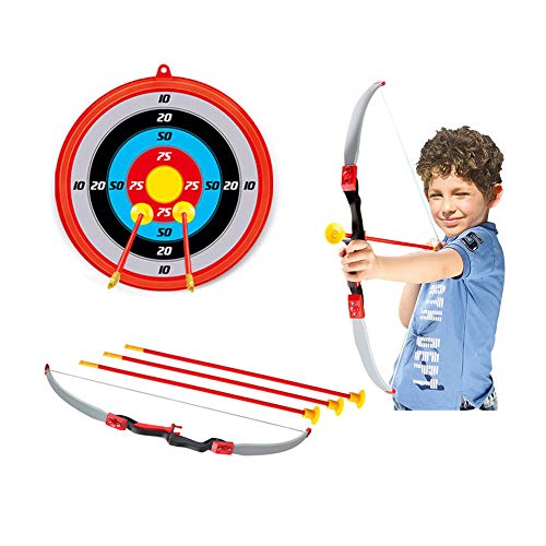 Juego de flechas con arco para niños con objetivos, función de ventosa y flechas de juguete para practicar deportes al aire libre para niños mayores de 3 años de edad