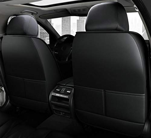 Juego de fundas de asiento de coche para camioneta de 5 plazas SUV de cuero artificial protección de asiento interior del coche 2 colores,Negro Juego de fundas de asiento de coche para camioneta de 5 plazas SUV de cuero artificial protección de asiento interior del coche 2 colores,Negro