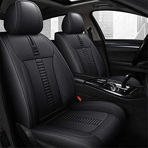 Juego de fundas de asiento de coche para camioneta de 5 plazas SUV de cuero artificial protección de asiento interior del coche 2 colores,Negro Juego de fundas de asiento de coche para camioneta de 5 plazas SUV de cuero artificial protección de asiento interior del coche 2 colores,Negro