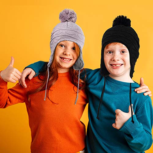 Juego de Guantes Manoplas y Gorro de Invierno Gorro de Niño Tejido con Forro Polar con Orejeras y Mitones Gruesos de Punto de Polar Cálido para Niños Bebé (Gris, L) Juego de Guantes Manoplas y Gorro de Invierno Gorro de Niño Tejido con Forro Polar con Orejeras y Mitones Gruesos de Punto de Polar Cálido para Niños Bebé (Gris, L)