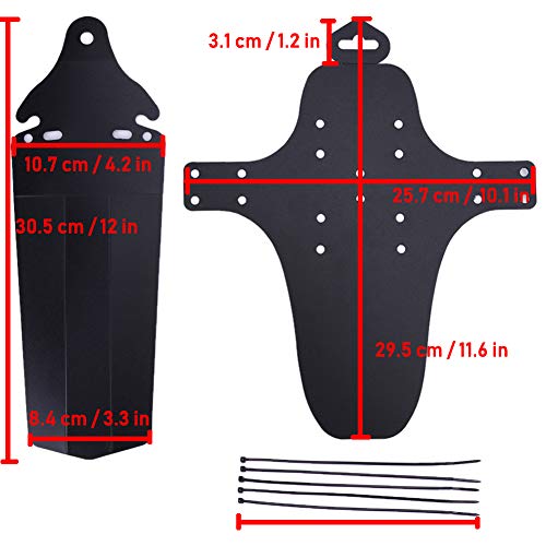 Juego de Guardabarros MTB para Bicicleta,Protector contra Salpicaduras para Bicicleta de montaña con 4 Bridas para Cables,de Bicicleta Duradera Compatible Guardabarros Delantero y Trasero,2 Piezas Juego de Guardabarros MTB para Bicicleta,Protector contra Salpicaduras para Bicicleta de montaña con 4 Bridas para Cables,de Bicicleta Duradera Compatible Guardabarros Delantero y Trasero,2 Piezas