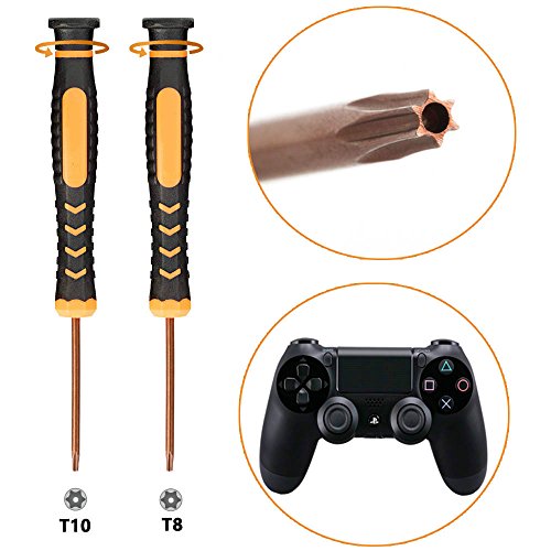 Juego de Herramientas de Destornilladores de Seguridad Torx con T10 T8 T6 T5 T4 T3 T2 - Sestornilladores Torx con Orificio para xbox one controller pc, ps4, ps3