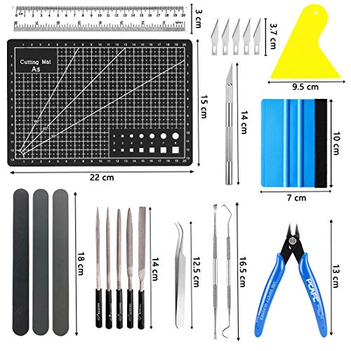 Juego de herramientas para manualidades, 17 piezas, vinilo, herramientas de acero inoxidable, accesorios para HTV, Cameos, rótulos, incluyendo ganchos desrejados, pinzas, espátula, silueta Juego de herramientas para manualidades, 17 piezas, vinilo, herramientas de acero inoxidable, accesorios para HTV, Cameos, rótulos, incluyendo ganchos desrejados, pinzas, espátula, silueta