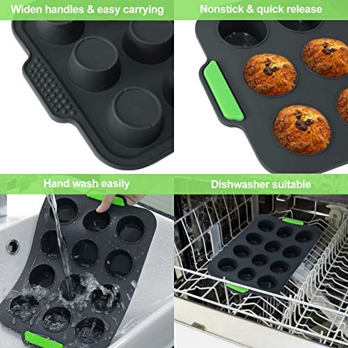 Juego de Moldes de Silicona para 12 Cupcakes y Pasteles, Molde para Muffins y Molde para Hornear con EspĂĄtula, Antiadherente y FĂĄcil de Limpiar, Pastel de Brownie, Pan Horneado Juego de Moldes de Silicona para 12 Cupcakes y Pasteles, Molde para Muffins y Molde para Hornear con EspĂĄtula, Antiadherente y FĂĄcil de Limpiar, Pastel de Brownie, Pan Horneado