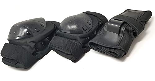 Juego de protección para patinetes eléctricos, bicicletas eléctricas, trottis, casco de protección y rodillas, coderas, muñequeras, tamaño L/M [ABS y EPS]