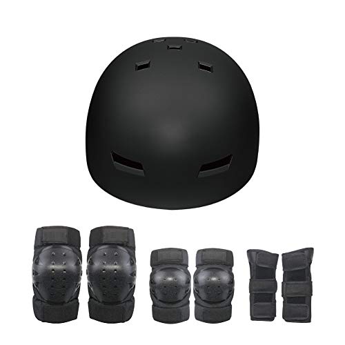 Juego de protección para patinetes eléctricos, bicicletas eléctricas, trottis, casco de protección y rodillas, coderas, muñequeras, tamaño L/M [ABS y EPS]