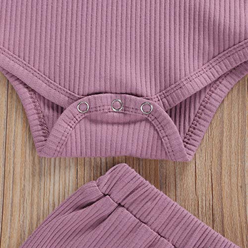 Juego de ropa para bebé recién nacido, 2 piezas, con volantes de manga larga, pantalones para mameluco Juego de ropa para bebé recién nacido, 2 piezas, con volantes de manga larga, pantalones para mameluco