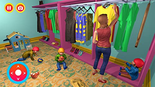 Juego virtual nueva madre del bebé de los tríos de atención