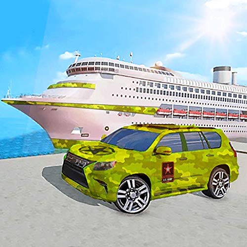 Juegos de Jeep de transporte de cruceros del ejército de EE. UU. - Ultimate Big Cruise Ship Parking Simulator 2021 - Real Cruise Ship Driving Cargo Simulator 3D Games 2021