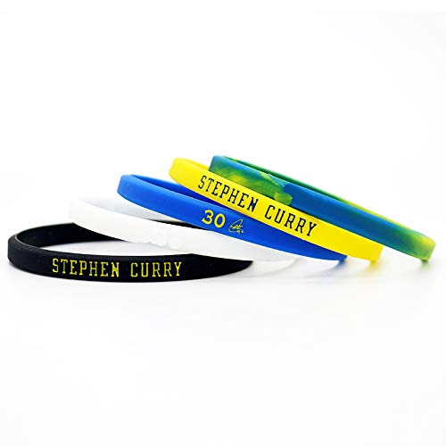 Jugador de Baloncesto Estrella inspiradora Firma Pulseras Finas Ventiladores Deporte Silicona pequeña Pulsera (Curry)