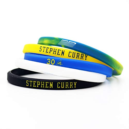 Jugador de Baloncesto Estrella inspiradora Firma Pulseras Finas Ventiladores Deporte Silicona pequeña Pulsera (Curry)