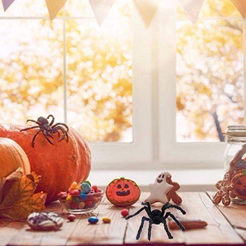 Juguete de peluche de araña negra, 30 cm, decoración de Halloween de araña falsa para decoración de casa encantada, decoración de araña aterradora Juguete de peluche de araña negra, 30 cm, decoración de Halloween de araña falsa para decoración de casa encantada, decoración de araña aterradora