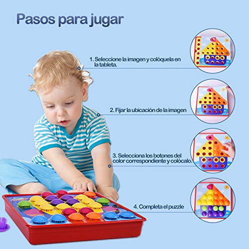 Juguete Educativo de Primera Infancia para Crear Multiples Combinacones, Creativo Juguete Educativo para Niños y Padres, Educación Temprana Rompecabezas Manos Cerebro Entrenamiento