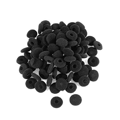 JUNGEN 100 Pcs Almohadilla de Espuma Auricular Oreja Pad Almohadilla Reemplazo Esponja Cubre Adecuado para iPhone iTouch iPad Auriculares (Negro)