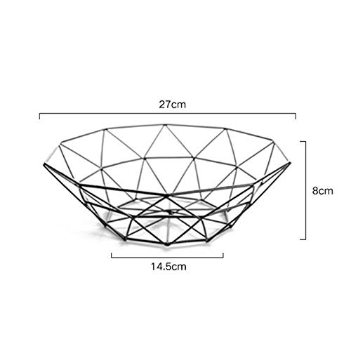 JUNGEN 3pcs Cesto de Frutas y Vegetales Frutero de Malla de Hierro para Frutas Cuenco de Frutas Soporte de Metal para Pan Frutas Dulces Verduras Almacenamiento Multifuncional 27 * 8 * 14.5cm (Negro)