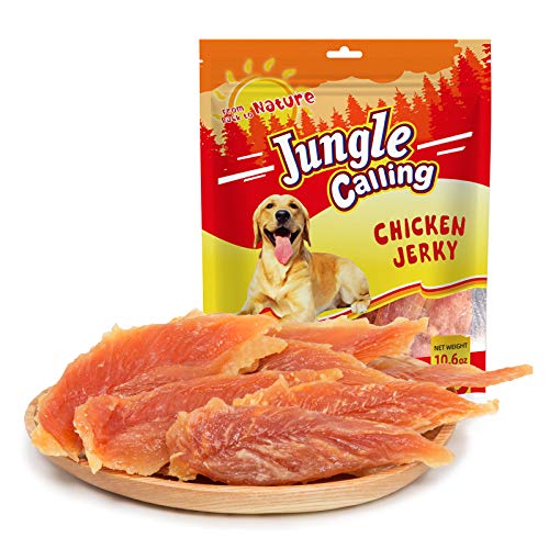 Jungle Calling Snacks para Perros, Pechuga Enterna de Pollo, Pollo Seco, Refrigerios de Entrenamiento para Mascotas, Cachorros Molar Stick para Perros,Bocadillos, 300 g