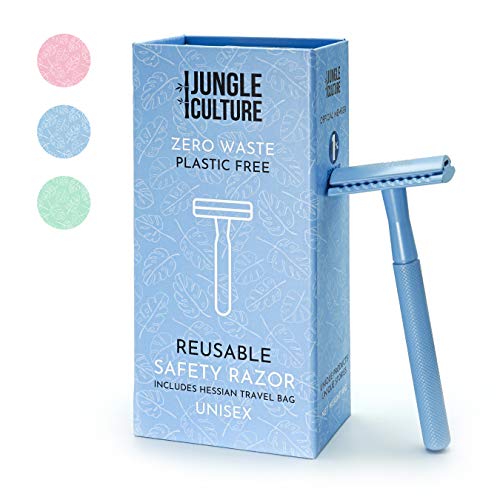 Jungle Culture® Maquina de Afeitar Para Mujer | Rasuradora Clásica Compatible Con Cuchillas de Doble Filo | Maquina de Afeitar Ecológica de una Sola Hoja Para Cuerpo y Rostro, Belleza Sin Desperdicio