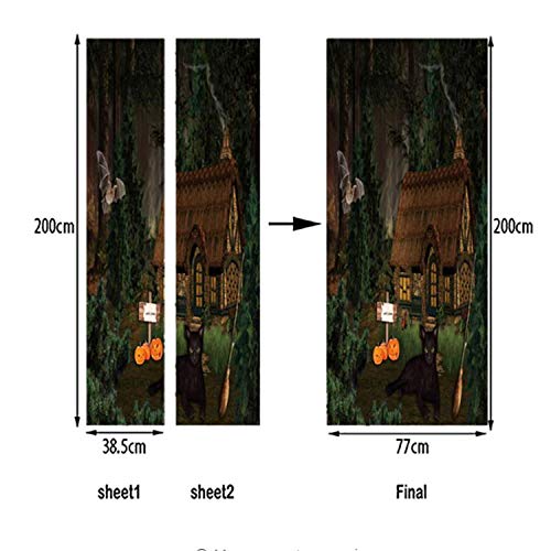 Jungle Lodge Pegatinas Extraíbles Para Las Puertas Calcomanías Para Puertas Autoadhesivas Mural De La Puerta Para El Día De Todos Los Santos Decoración Del Partido Suministros Para El Hogar