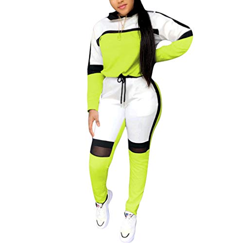junkai Conjunto Ropa 2PCS Chándal Mujer Patchwork Capucha Sudaderas con Capucha Sudadera Pantalón Largo Trajes Ropa Deportiva Informal junkai Conjunto Ropa 2PCS Chándal Mujer Patchwork Capucha Sudaderas con Capucha Sudadera Pantalón Largo Trajes Ropa Deportiva Informal