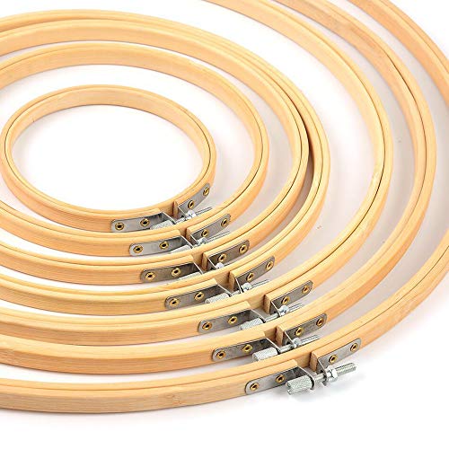JUNSHUO 5 Piezas Redondo Aros de Bordado ara Coser Puntadas de Bambú, Grandes Bastidor de Madera para Punto de Cruz Anillo Accesorios para Adultos Manualidades Costura a Mano 13/17/20/23/26cm JUNSHUO 5 Piezas Redondo Aros de Bordado ara Coser Puntadas de Bambú, Grandes Bastidor de Madera para Punto de Cruz Anillo Accesorios para Adultos Manualidades Costura a Mano 13/17/20/23/26cm