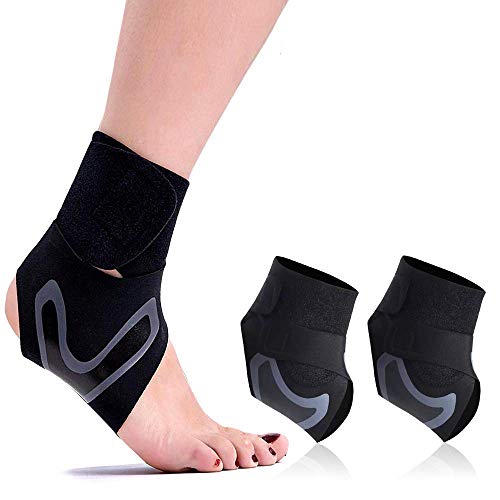 JUNSHUO Tobilleras Deportivas Soporte de Tobillo, Ajustable, Transpirable, Elástico, Anti-esguince, Compression Tobillera Protector de Mujeres Hombres Tobillo Baloncesto Futbol Ciclismo, L