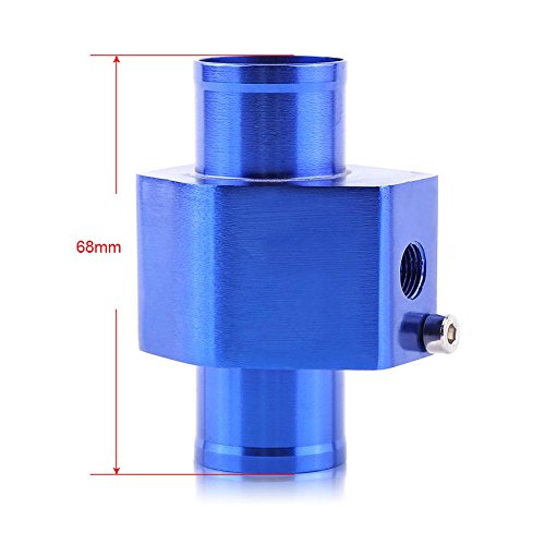 Junta de temperatura del agua Universal Aluminio Coche Junta de temperatura del agua Tubo Manguera Sensor Adaptador de indicador Azul, 26 28 30 32 34 38 40 mm Opcional(28mm)