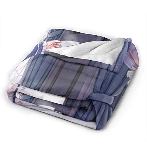 Jupsero Throw Blanket Manta de Microfibra Ultra Suave Popular con Manta de Cama Plegable de Anime japonés Re: Zero Rem Twins de 60 x 50 Pulgadas, Colorida para Viajes en sofá Cama