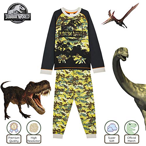 Jurassic World Pijama Niño, Pijama Dinosaurio Estampado Camuflaje, Pijamas de Dos Piezas Camiseta Manga Larga y Pantalones, Regalos Originales para Niños 3-12 Años (7-8 años) Jurassic World Pijama Niño, Pijama Dinosaurio Estampado Camuflaje, Pijamas de Dos Piezas Camiseta Manga Larga y Pantalones, Regalos Originales para Niños 3-12 Años (7-8 años)