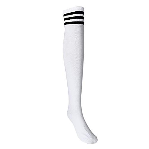 JURTEE Calcetines Altos Sobre La Rodilla Para Mujer Moda Rayas Calcetines De Futbol Calcetines De Estudiante, Negro/Azul/Rojo JURTEE Calcetines Altos Sobre La Rodilla Para Mujer Moda Rayas Calcetines De Futbol Calcetines De Estudiante, Negro/Azul/Rojo