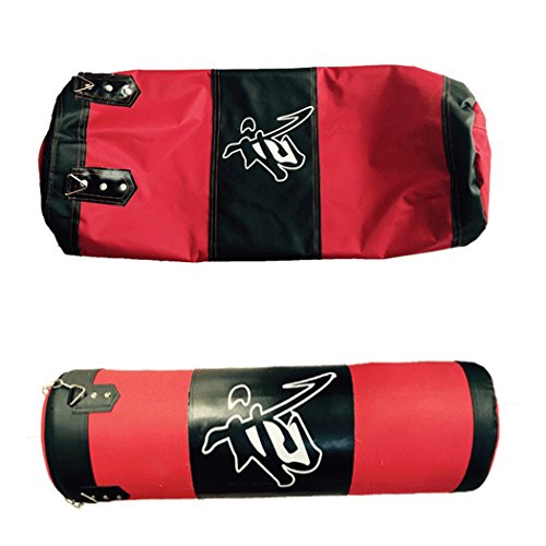 JUSTDOLIFE Saco de boxeo de cuero vacío para colgar cadena MMA artes marciales boxeo entrenamiento pesado bolsa de patada