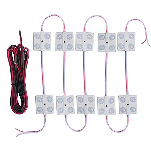 Justech Luces Interiores del Coche 12V LED Luces de Tira del Vehículo Domo Iluminación del Techo 40 LED Módulos Blancos 12V para Camper Van Caravana Camión Barcos