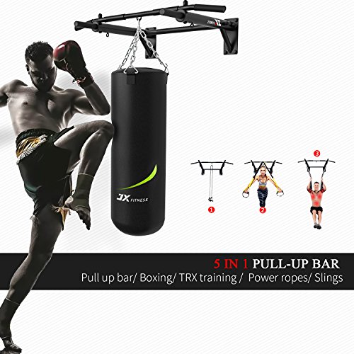 JX FITNESS Barras de Dominadas Pared, Wall Pull Up Bar Barra de Tracción, Boxeo TRX Entrenamiento y Resistencia Training, Multifuncional Workout Bar