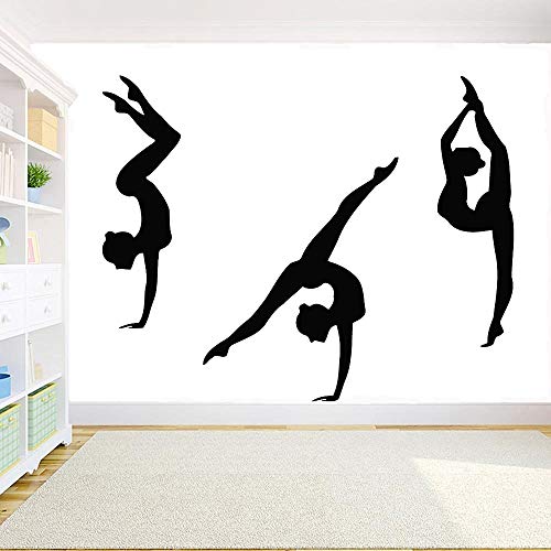 JXMN Pegatinas de Pared de Gimnasia decoración de Gimnasio niñas Deportes Gimnasia rítmica calcomanías de Pared calcomanías de Vinilo decoración de Dormitorio de niñas Papel Tapiz 84x66cm