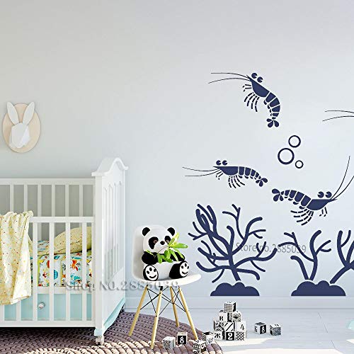 JXND Pegatinas de Pared de camarones y Algas Marinas a Juego Gratis calcomanías de Tema Marino decoración Creativa del hogar Papel Tapiz 65x54cm JXND Pegatinas de Pared de camarones y Algas Marinas a Juego Gratis calcomanías de Tema Marino decoración Creativa del hogar Papel Tapiz 65x54cm