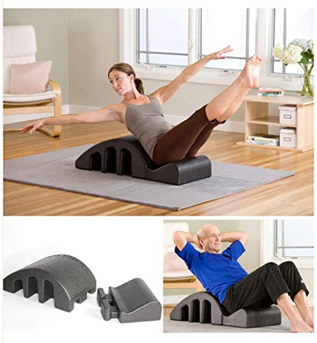 JYZT Corrector De Espina Dorsal Cuña De Espuma, Arco De Yoga Curvo Dispositivo De Ejercicios Estiramiento De Espalda con Barril, Alineación Cintura Masajeador De Espalda Cama Masaje Arco Pilates