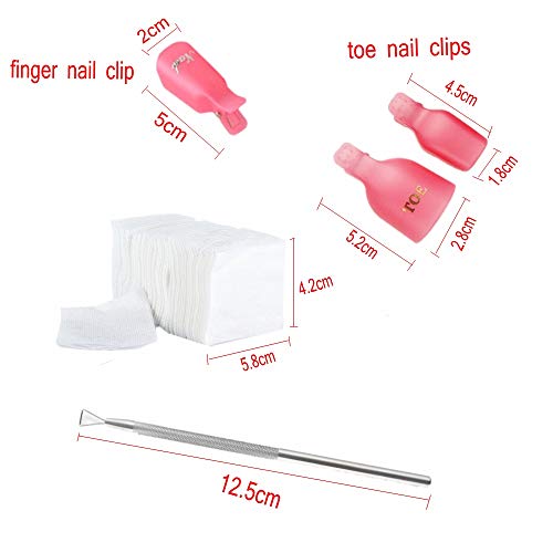 JZK 10 clip para los dedos + 10 clip para pies + 200 algodón + 1 curette, kit de herramientas de pinza de ropa para uñas removedor el esmalte semipermanentes JZK 10 clip para los dedos + 10 clip para pies + 200 algodón + 1 curette, kit de herramientas de pinza de ropa para uñas removedor el esmalte semipermanentes