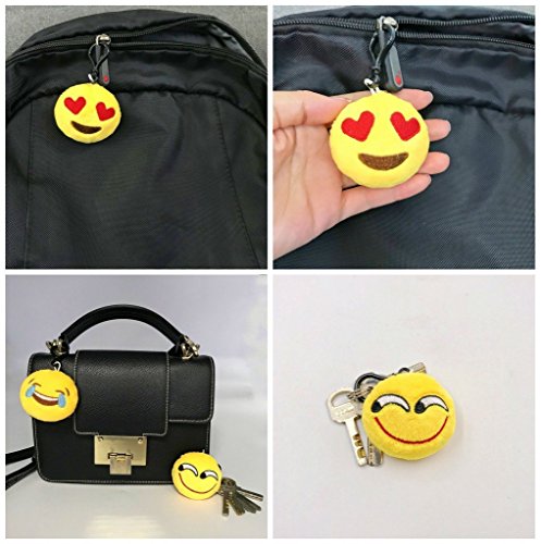 JZK 38pcs Mini Juguete de Peluche, Emoji Llavero emoticonos llaveros emoción para niños y Adulto Regalo Fiesta de cumpleaños Navidad favores Rellenos Bolso Partido Decoraciones