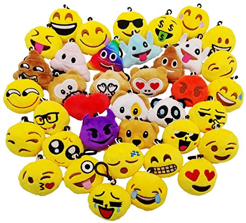 JZK 38pcs Mini Juguete de Peluche, Emoji Llavero emoticonos llaveros emoción para niños y Adulto Regalo Fiesta de cumpleaños Navidad favores Rellenos Bolso Partido Decoraciones JZK 38pcs Mini Juguete de Peluche, Emoji Llavero emoticonos llaveros emoción para niños y Adulto Regalo Fiesta de cumpleaños Navidad favores Rellenos Bolso Partido Decoraciones