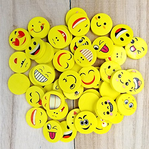 JZK 48 x Emoji Emoticon lápiz Gomas borrar Lindos Regalos para Fiesta cumpleaños niños Festival año Nuevo Navidad Regalo Juguete