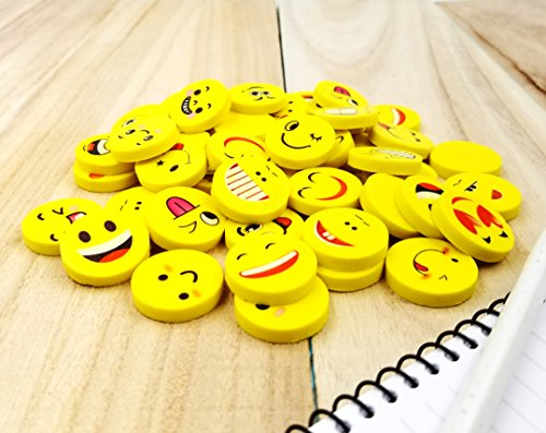 JZK 48 x Emoji Emoticon lápiz Gomas borrar Lindos Regalos para Fiesta cumpleaños niños Festival año Nuevo Navidad Regalo Juguete