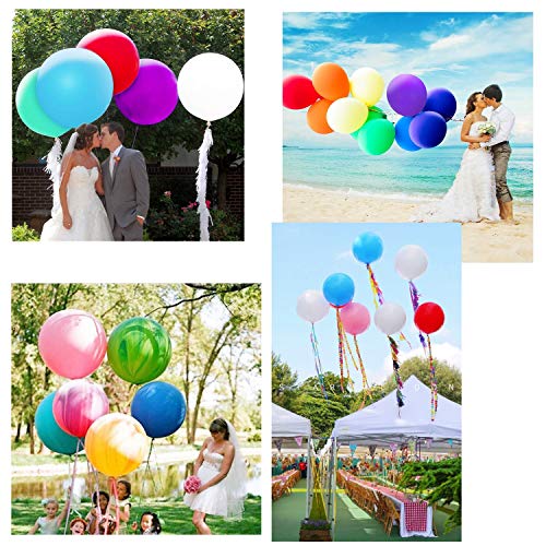 JZK 6 Piezas Globos Grandes 90 cm de látex Globos de Colores para Fiesta cumpleaños Bodas Bautizo graduación Navidad Carnaval Celebraciones JZK 6 Piezas Globos Grandes 90 cm de látex Globos de Colores para Fiesta cumpleaños Bodas Bautizo graduación Navidad Carnaval Celebraciones