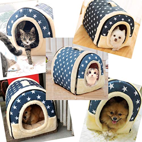JZK Cama Gatos y Perros casa de Mascotas Suave y calentito Nido Cueva sofá para Gatos Perros Conejos y Cachorros