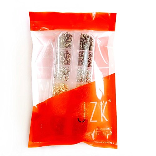 JZK Kit para hacer bisutería, 140 x Gancho langosta + 990 abierto anillos de salto, accesorios para hacer bisutería pulseras collares colgantes bisutería joyas llaveros