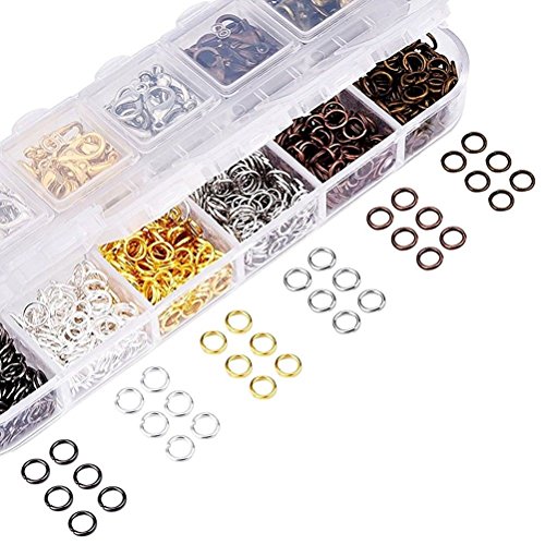 JZK Kit para hacer bisutería, 140 x Gancho langosta + 990 abierto anillos de salto, accesorios para hacer bisutería pulseras collares colgantes bisutería joyas llaveros