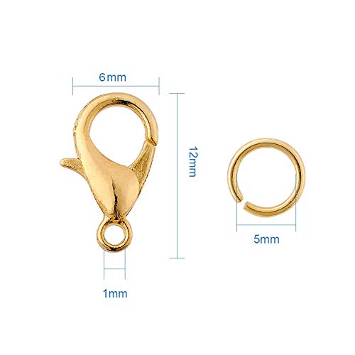 JZK Kit para hacer bisutería, 140 x Gancho langosta + 990 abierto anillos de salto, accesorios para hacer bisutería pulseras collares colgantes bisutería joyas llaveros JZK Kit para hacer bisutería, 140 x Gancho langosta + 990 abierto anillos de salto, accesorios para hacer bisutería pulseras collares colgantes bisutería joyas llaveros