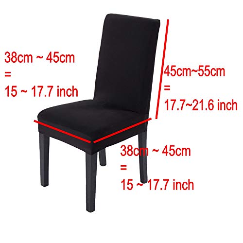 JZK Set 6 x Funda de Silla Spandex Negro con Respaldo Alto elástico, Fundas elásticas para sillas de Comedor para sillas de Fiesta, Silla de Boda, Silla de Comedor
