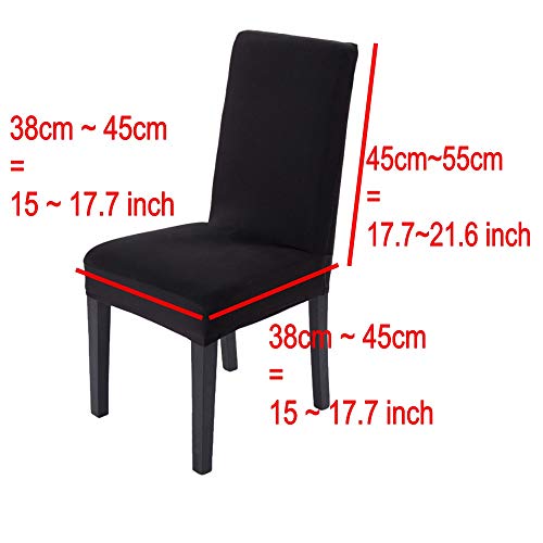 JZK Set 6 x Funda de Silla Spandex Negro con Respaldo Alto elástico, Fundas elásticas para sillas de Comedor para sillas de Fiesta, Silla de Boda, Silla de Comedor JZK Set 6 x Funda de Silla Spandex Negro con Respaldo Alto elástico, Fundas elásticas para sillas de Comedor para sillas de Fiesta, Silla de Boda, Silla de Comedor