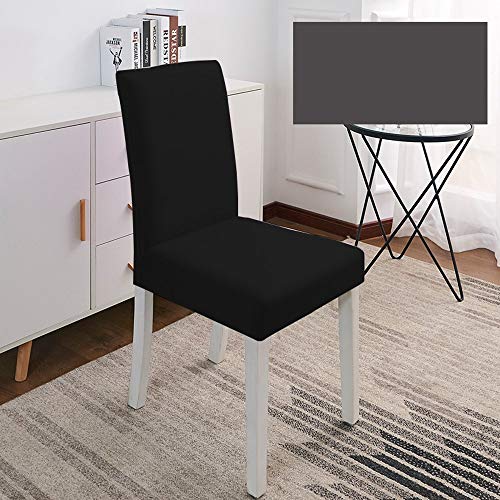 JZK Set 6 x Funda de Silla Spandex Negro con Respaldo Alto elástico, Fundas elásticas para sillas de Comedor para sillas de Fiesta, Silla de Boda, Silla de Comedor JZK Set 6 x Funda de Silla Spandex Negro con Respaldo Alto elástico, Fundas elásticas para sillas de Comedor para sillas de Fiesta, Silla de Boda, Silla de Comedor