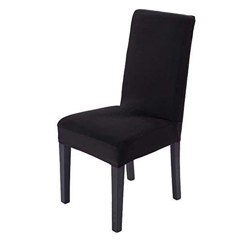 JZK Set 6 x Funda de Silla Spandex Negro con Respaldo Alto elástico, Fundas elásticas para sillas de Comedor para sillas de Fiesta, Silla de Boda, Silla de Comedor JZK Set 6 x Funda de Silla Spandex Negro con Respaldo Alto elástico, Fundas elásticas para sillas de Comedor para sillas de Fiesta, Silla de Boda, Silla de Comedor